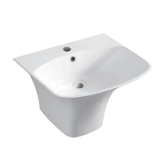 Lavabo sospeso con supporto a parete