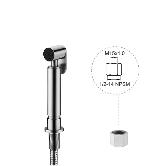 Spruzzatore con supporto da 1/2" e tubo flessibile e connettore (M15*1.0*1/2")