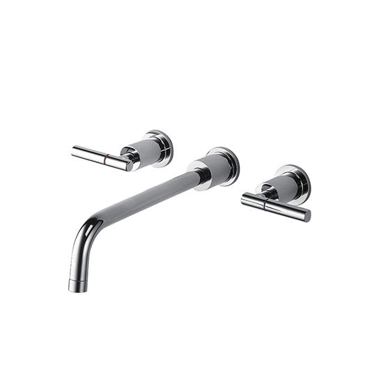 Rubinetto per lavabo a parete a due maniglie