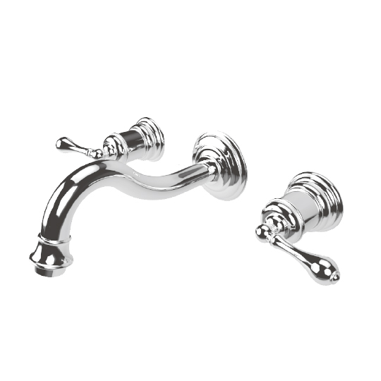 Rubinetto per lavabo a parete a due maniglie